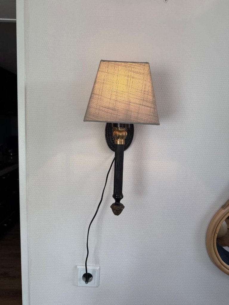 Wandlamp Empire stijl, Ophalen of Verzenden, Zo goed als nieuw, Metaal, Vintage