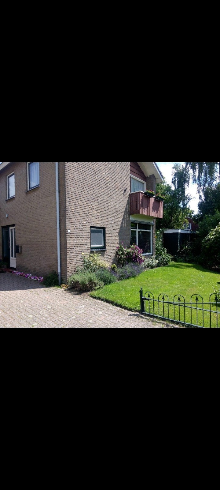 Metalen poort met paal met betonblok, Ophalen, Met poort, Gebruikt, Tuinhek