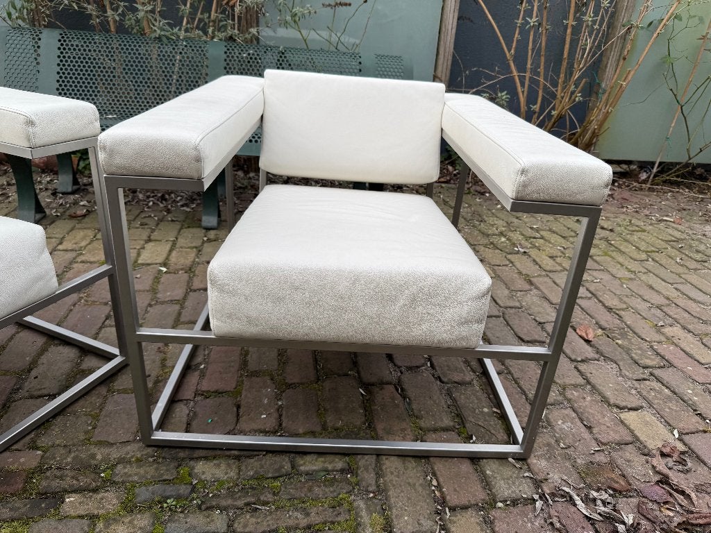 3x Spectrum Metropolis Fauteuils Roderick Vos Zeldzaam model, Ophalen, Gebruikt, Leer, Dutch Design Industrieel Vintage