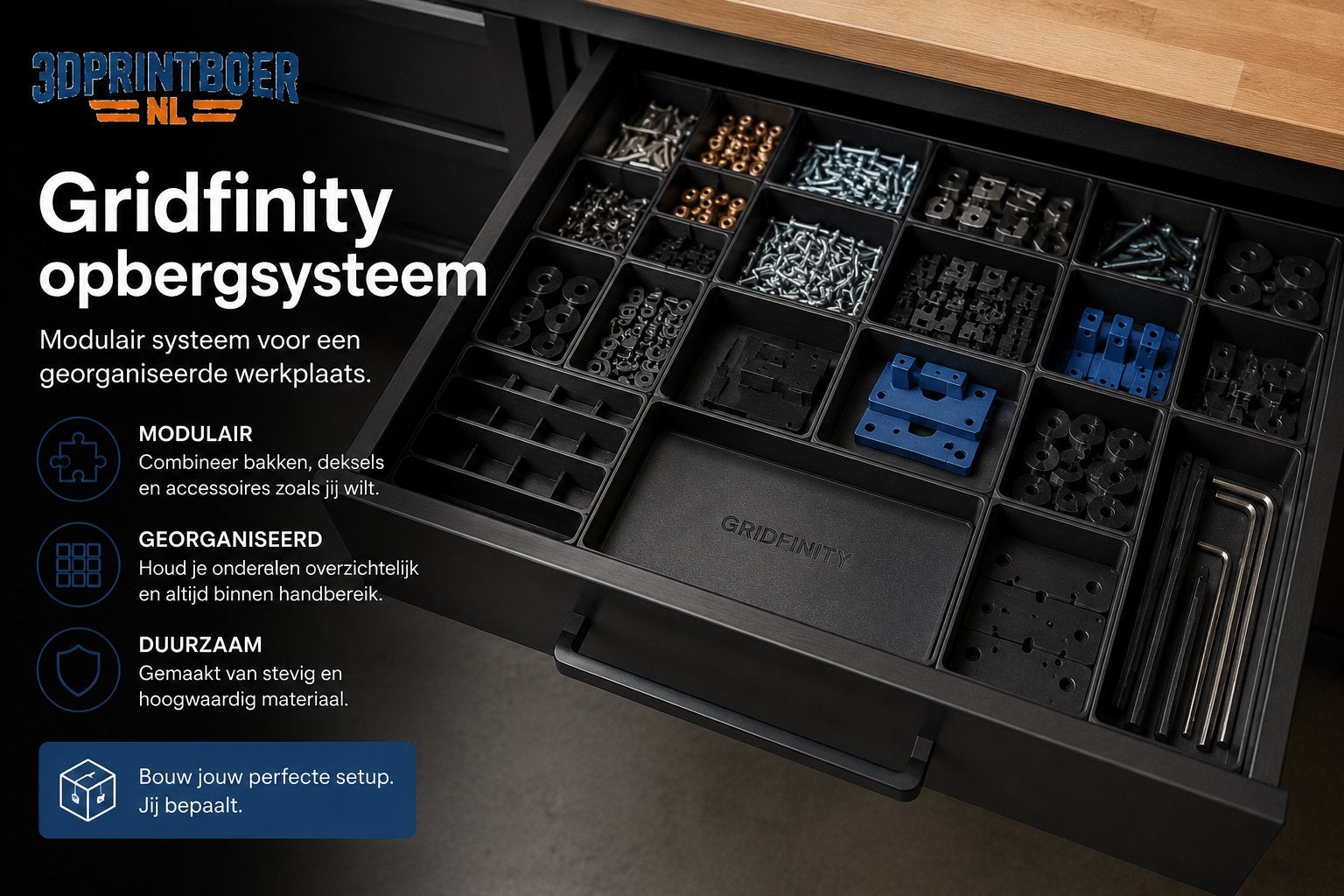 Gridfinity Maatwerk | Gereedschap Organisatie & Losse Bakjes, Ophalen of Verzenden, Nieuw, 1200 watt of meer, Overige typen