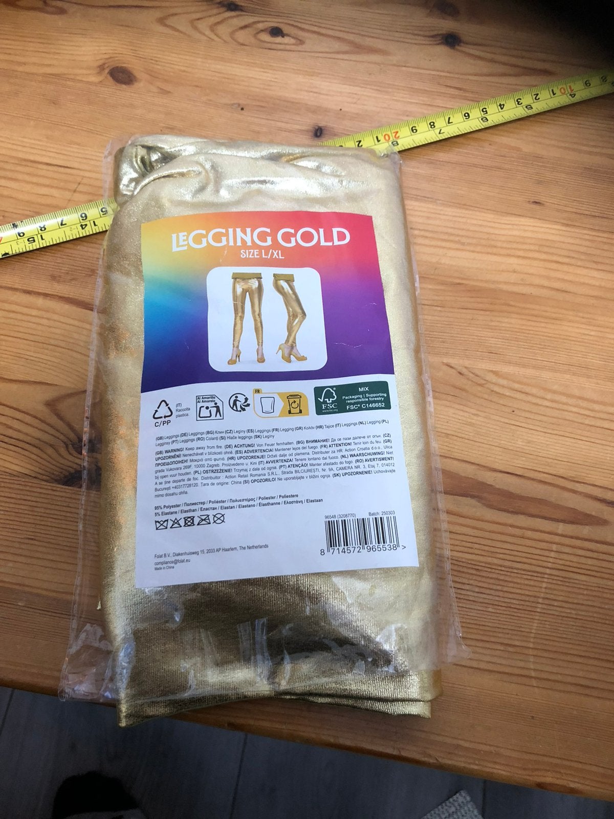 Gouden Legging - Maat L/XL - Nieuw, Kleding | Dames, Maat 38/40 (M), Nieuw, Ophalen of Verzenden, Overige thema's