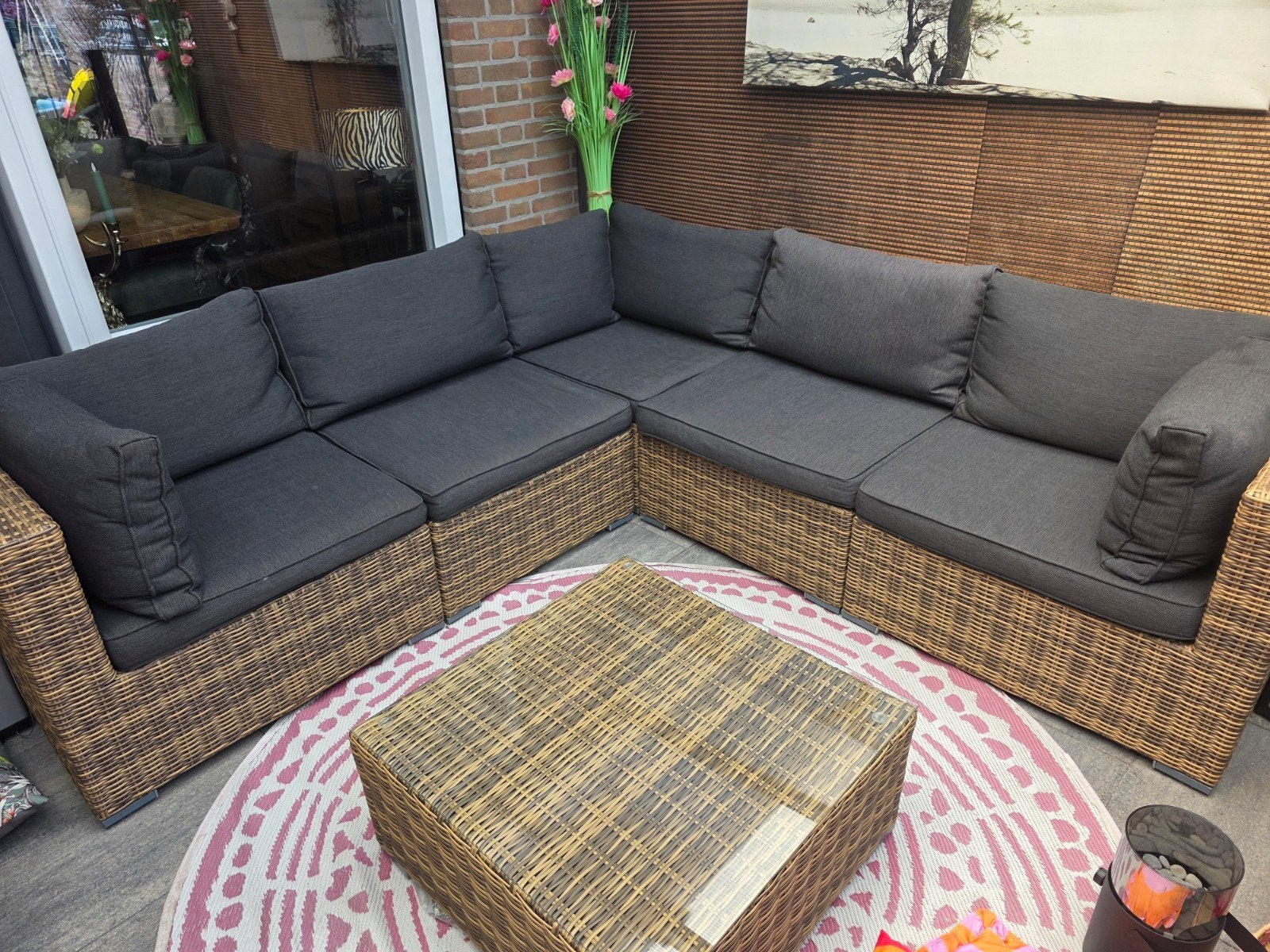 Zo goed als nieuwe loungeset, altijd onder overkapping, Ophalen, 5 zitplaatsen, Bank, Zo goed als nieuw
