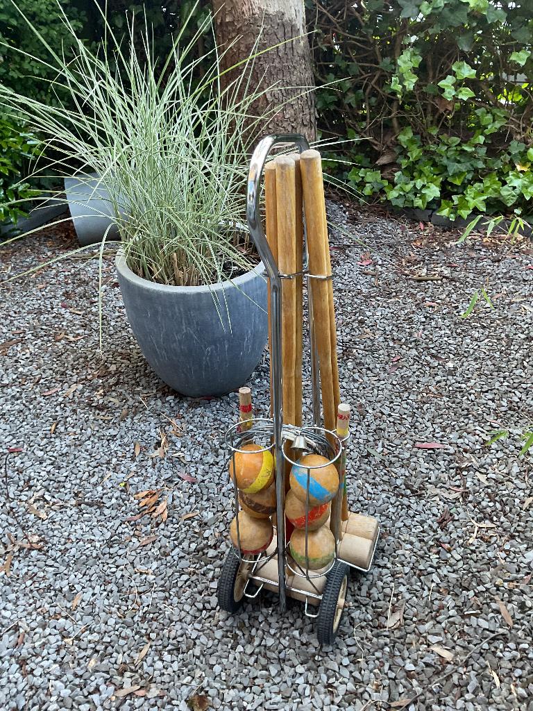 Vintage / Retro croquet set voor max 6 spelers, Ophalen of Verzenden, Gebruikt