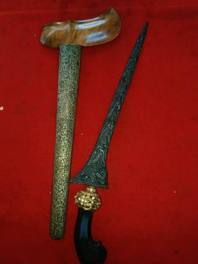 Antieke Keris Tilam Upih Pamor Lar Gangsir Originaal SVE86, Verzenden
