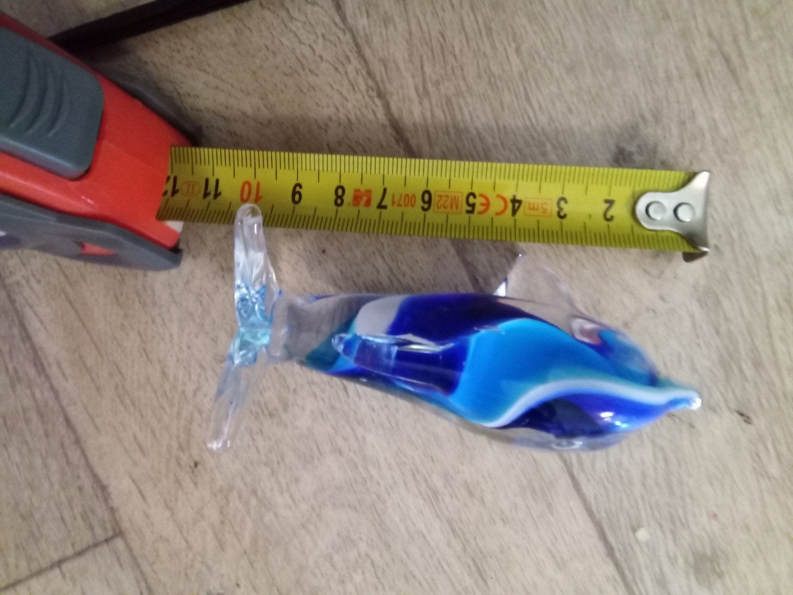 mooi dolfijn beeldje doorzichtig met blauw van glas, Ophalen of Verzenden