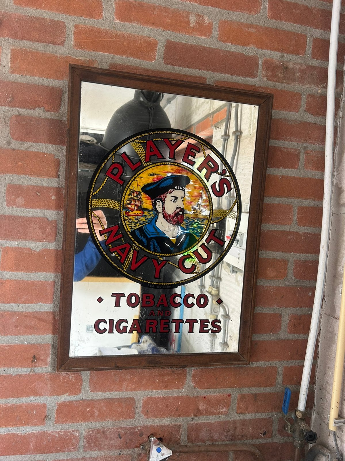 Mooie spiegel Players navy cut, tobasco en cigarettes, Ophalen of Verzenden, Zo goed als nieuw