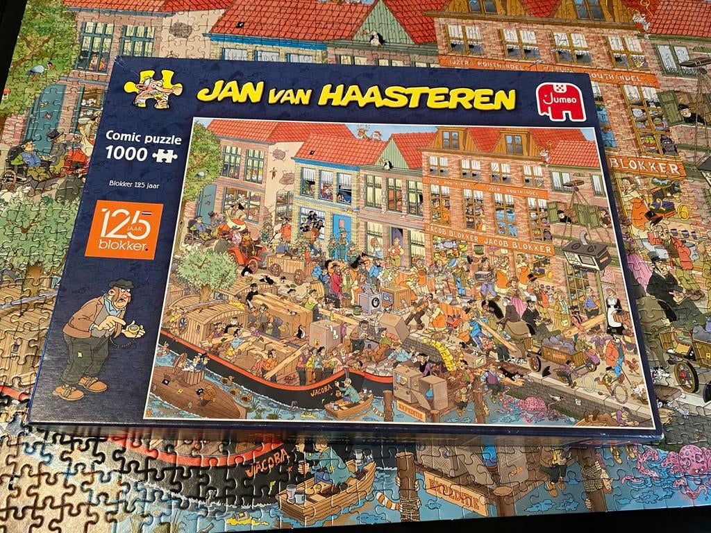 Jan van Haasteren puzzel 1000 stukjes - Blokker 125 jaar, Ophalen, 500 t/m 1500 stukjes, Zo goed als nieuw, Legpuzzel