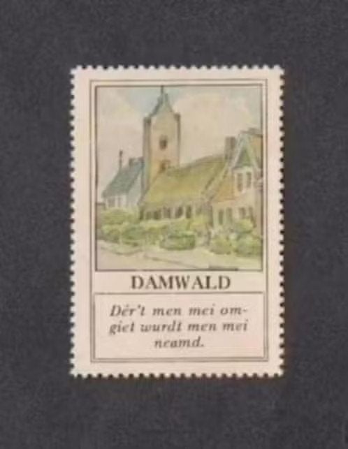 Verzamelplaatje Sluitzegel Damwoude Damwald Friesland., Verzamelen, Ophalen of Verzenden, Zo goed als nieuw