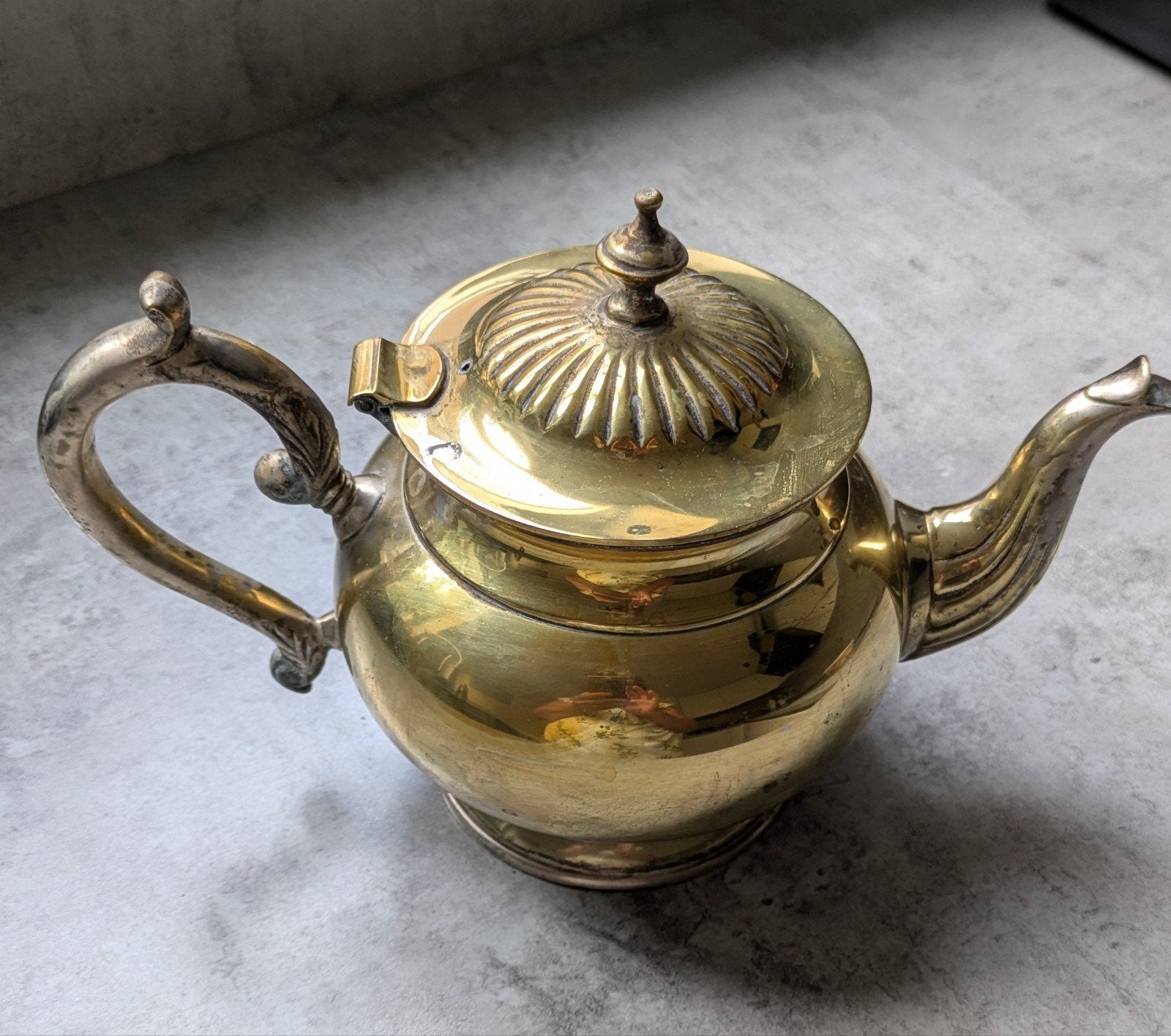 Antieke koperen theepot, Antiek en Kunst, Ophalen of Verzenden