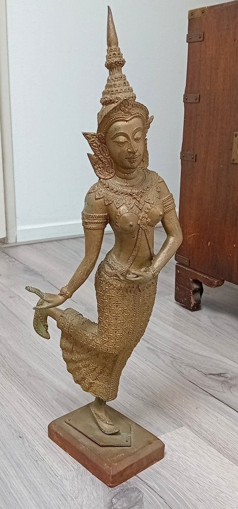 bronzen beeldje thaise tempeldanser, Verzenden