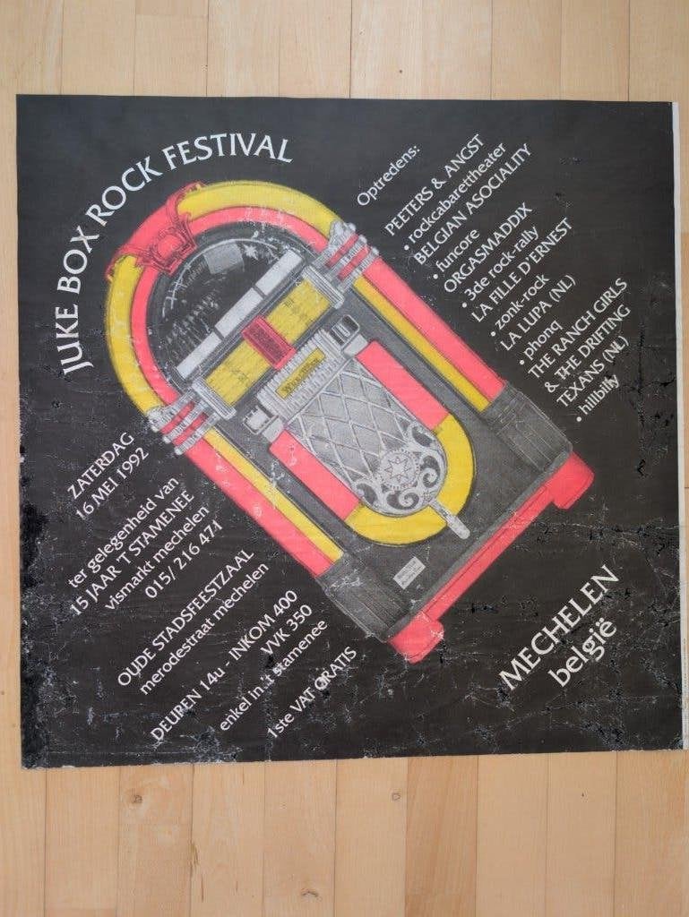 affiche, Gebruikt, Vierkant, Ophalen of Verzenden, Canvas of Doek