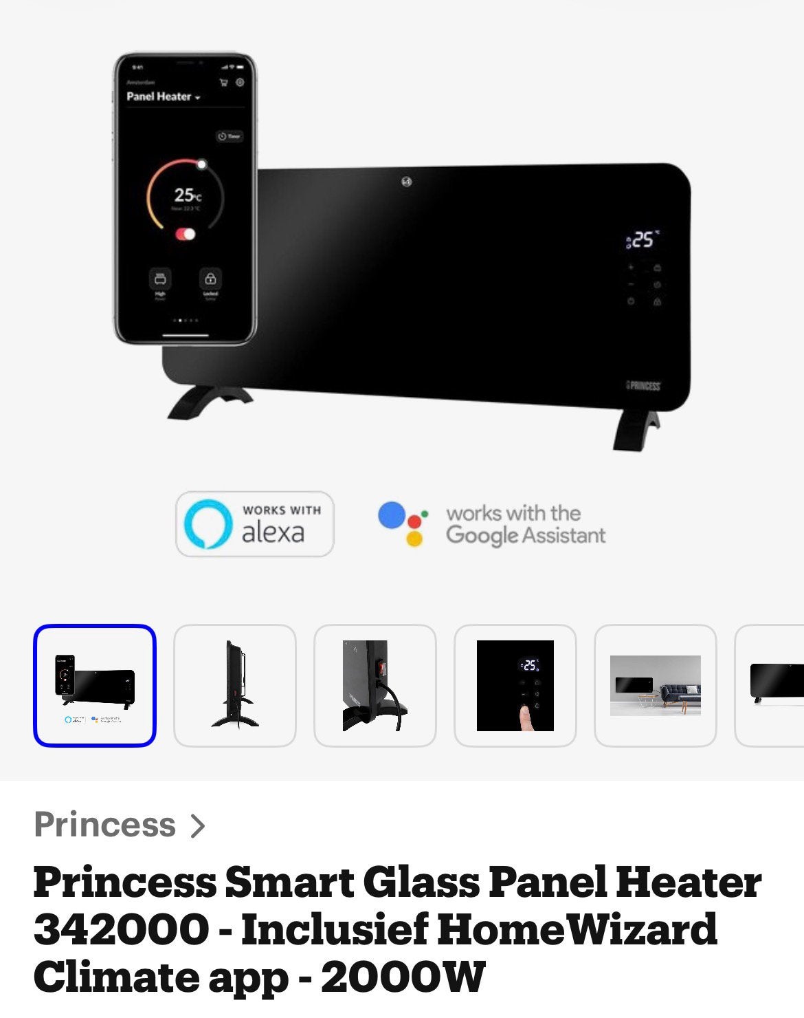Electrische verwarming Princess, Ophalen, Overige soorten, Elektrisch, Zo goed als nieuw