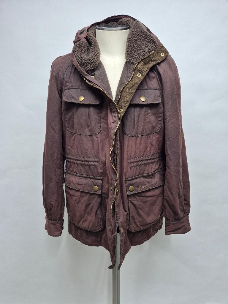 Barbour winter wax jas 'Northolt' maat large, Maat 52/54 (L), Barbour, Bruin, Ophalen of Verzenden