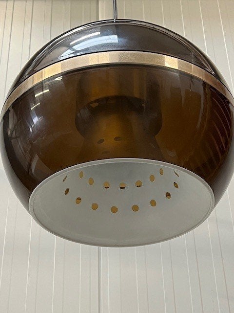 Dijkstra Globe hanglamp vintage jaren 70 lamp space age, Kunststof, Gebruikt, ., Vintage