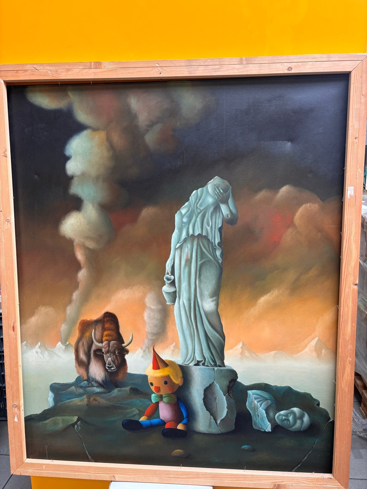 Modern schilderij André van Loon - 105 x 124 cm, Ophalen, Overig onderwerp, Ingelijst, Olieverf