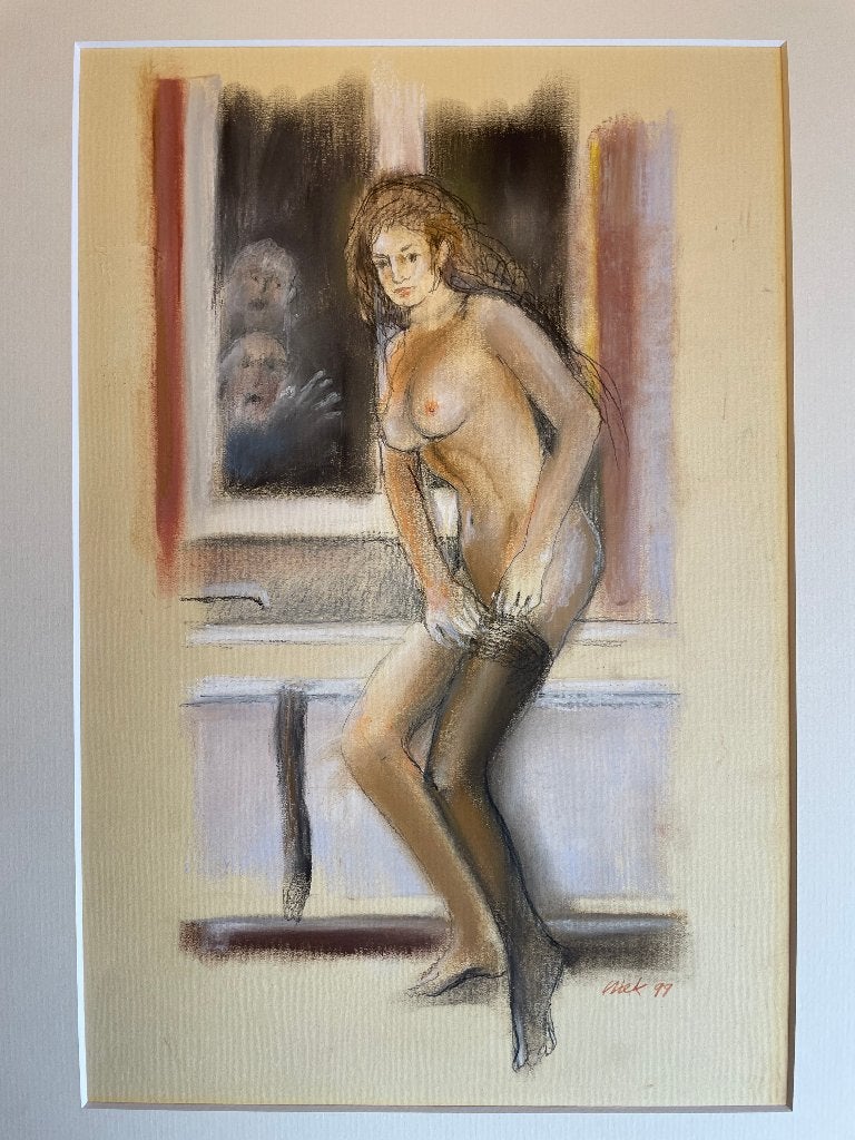 Schilderij Niek Hiemstra origineel 'Susanna in het bad' 1999, Antiek en Kunst, Kunst | Schilderijen | Modern, Ophalen, Pastel