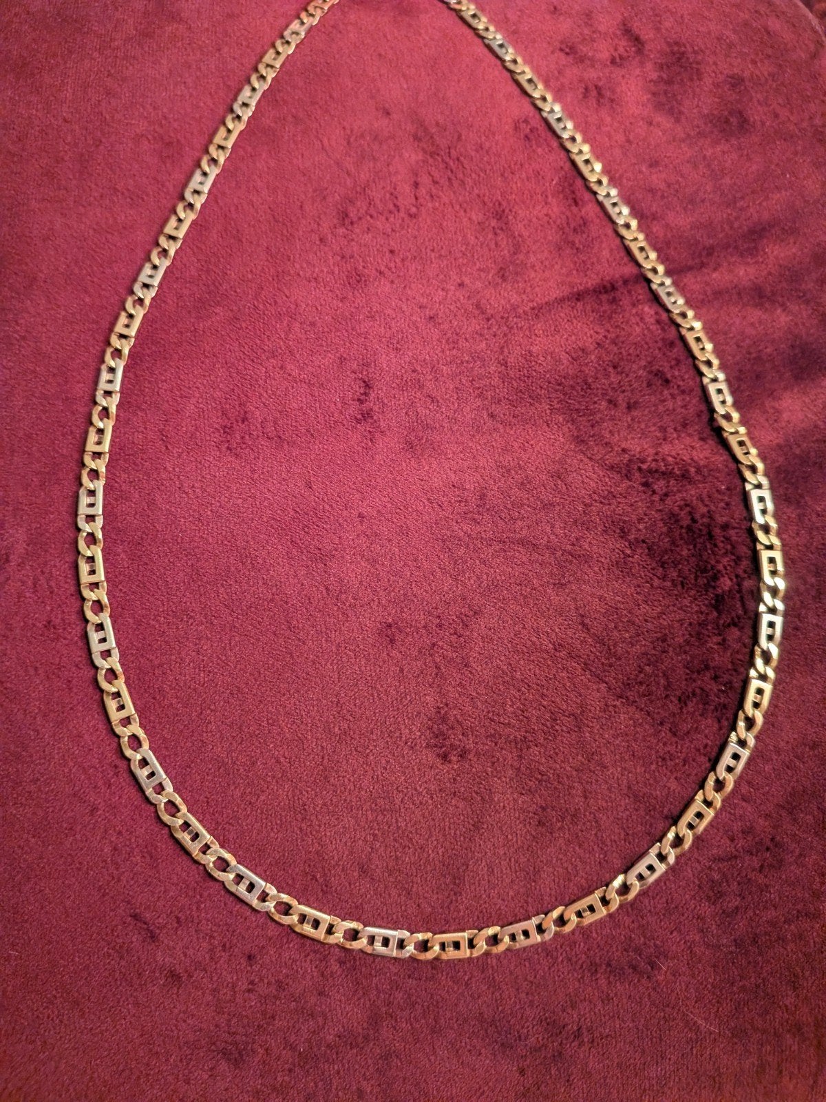 63cm Bicolor 18k Gouden Rolex-schakelketting - 46 gram, Ophalen of Verzenden, Gebruikt, Goud, Goud