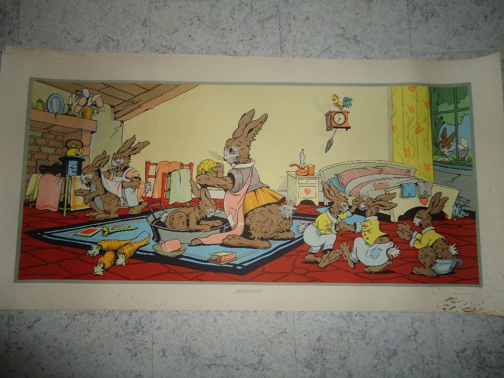 Bernard Leemker fantastische reclame tekenaar jr. 40/50, Antiek en Kunst, Kunst | Litho's en Zeefdrukken, Verzenden