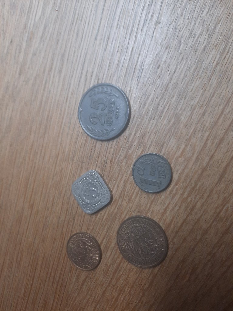 Oude munten Nederland. 5 stuks, Ophalen of Verzenden, Koningin Juliana