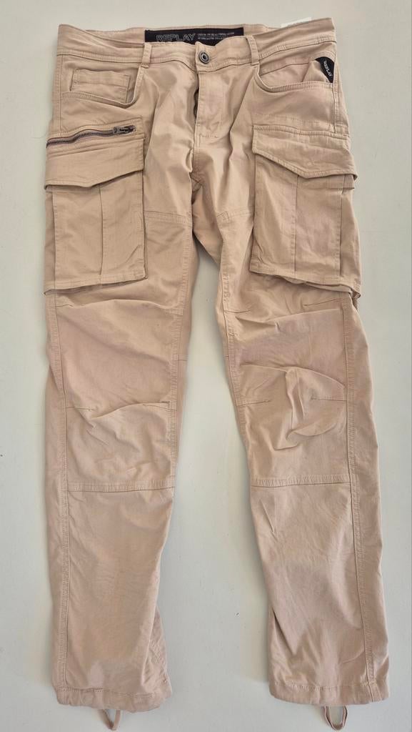 ZGAN! REPLAY BEIGE CARGO BROEK MT 33-32, Maat 52/54 (L), Beige, Ophalen of Verzenden, Zo goed als nieuw