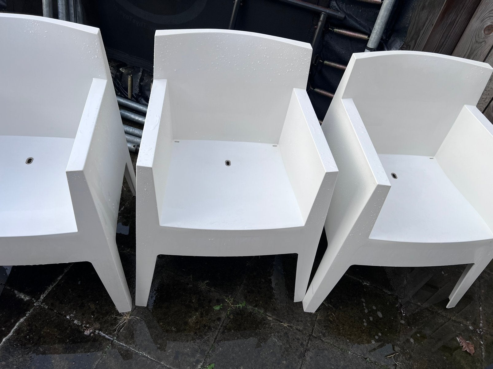 4x design wit tuinstoel, Zo goed als nieuw, Minder dan 100 cm, 25 tot 50 cm, 50 tot 100 cm