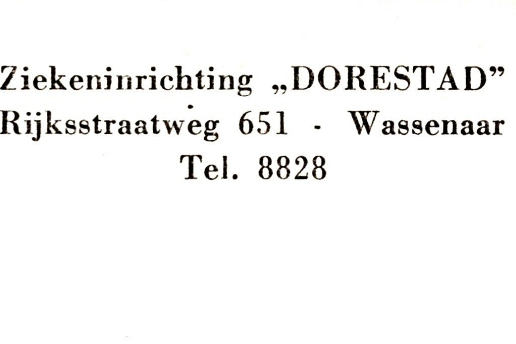 969335	Wassenaar	ziekenhuis	Dorestad	1954	Niet gelopen, Ophalen of Verzenden, 1940 tot 1960, Ongelopen, Zuid-Holland