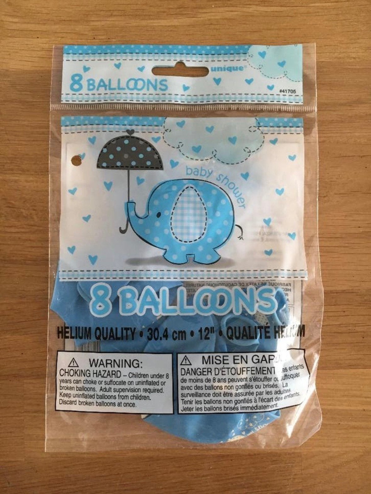 Ballonnen baby shower olifantje blauw - 8 st | babyshower, Ophalen of Verzenden, Nieuw, Versiering, Geboorte of Huwelijk