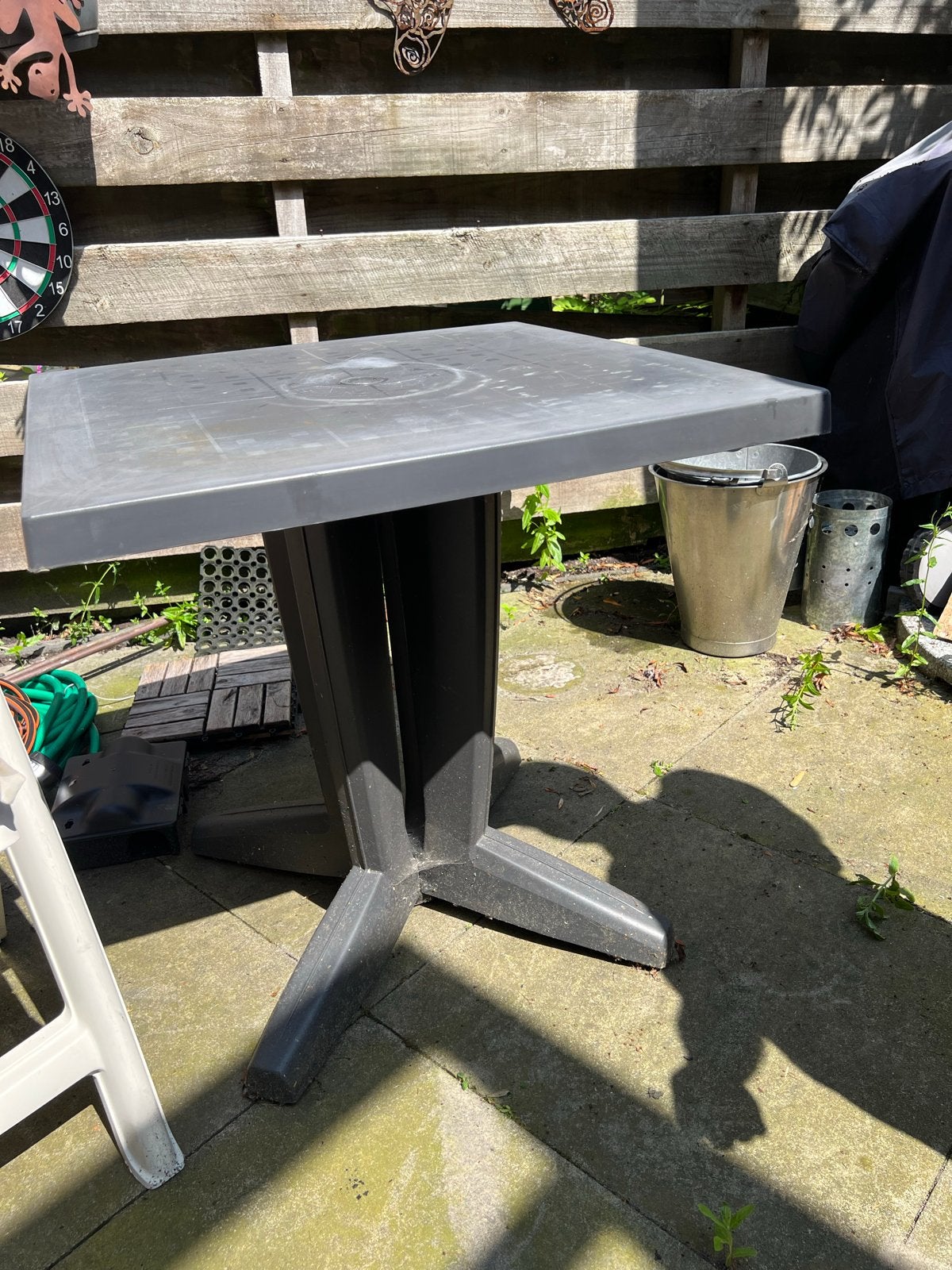 Tuinset: 4 standenstoelen met kussens en tuintafel, Tuin en Terras, Tuinsets en Loungesets, Ophalen, 4 zitplaatsen, Kunststof