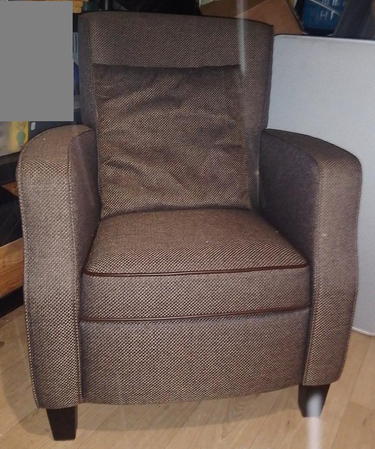 Fauteuil bruin stof (rookvrij), Huis en Inrichting, Fauteuils, Ophalen, Gebruikt, 75 tot 100 cm, Stof