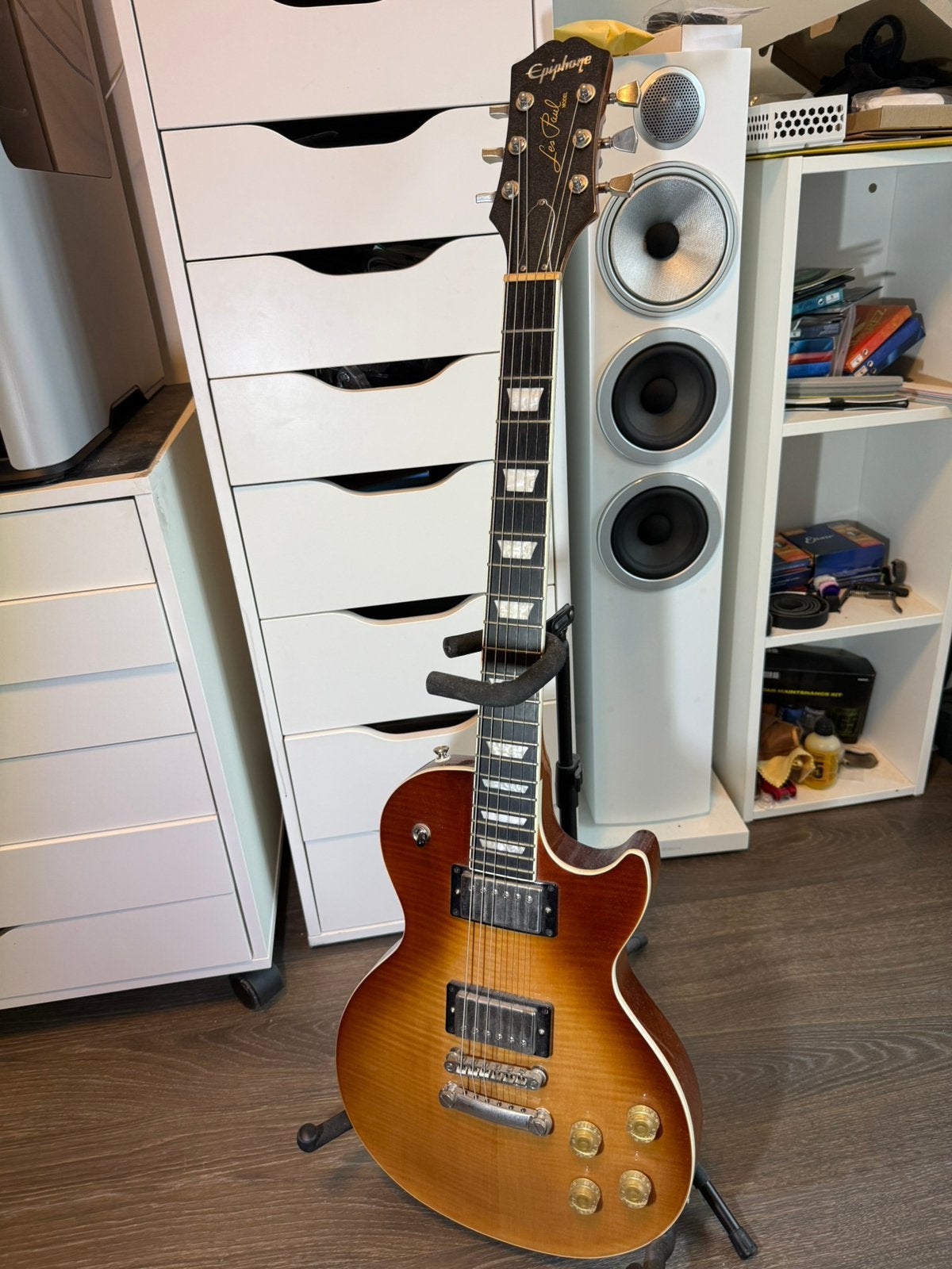 Epiphone Les Paul Modern Figured – Caffe Latte Fade, Ophalen, Zo goed als nieuw, Solid body, Epiphone