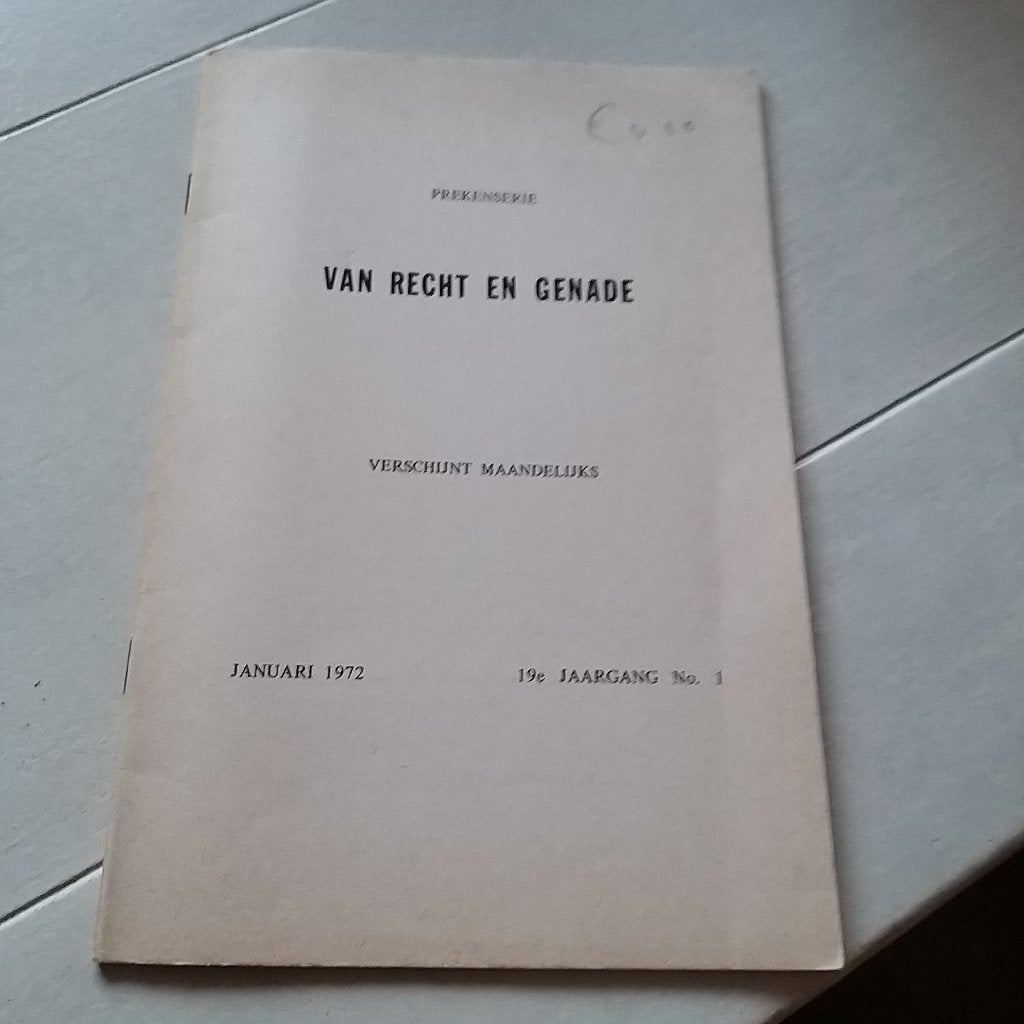 van recht en genade Januari 1972 19e jaargang no 1Ds R Kok, Gelezen, Christendom | Protestants, Ophalen of Verzenden, Ds R Kok