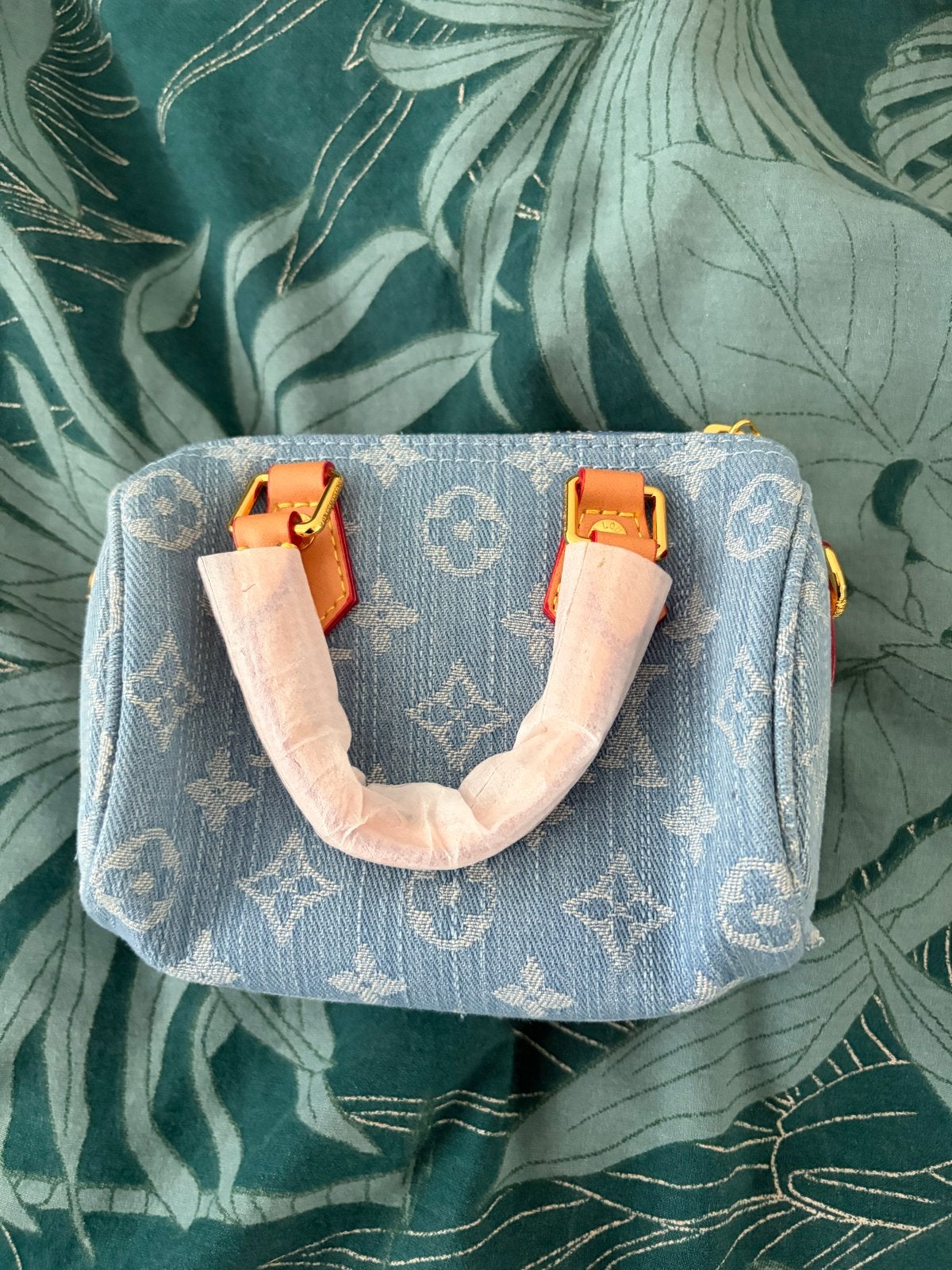 Speedy Nano Denim Monogram bag, Sieraden, Tassen en Uiterlijk, Ophalen of Verzenden, Zo goed als nieuw, Blauw, Handtas