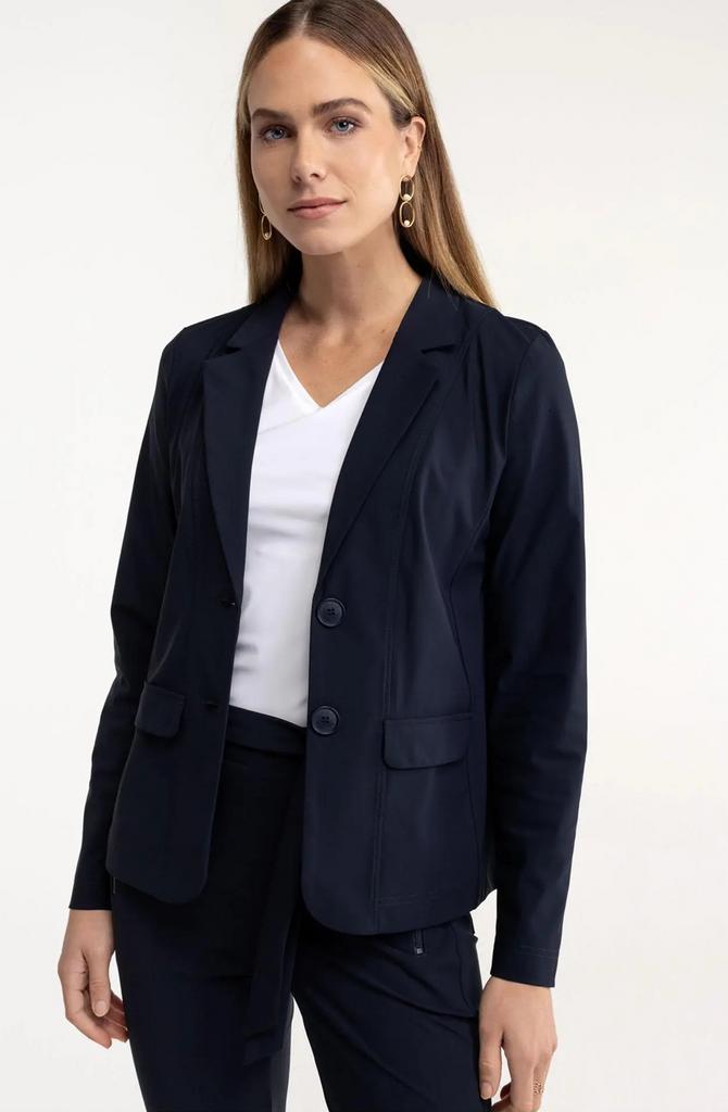 Studio anneloes clean blazer xxl donkerblauw travelstof, Maat 46/48 (XL) of groter, Ophalen of Verzenden, Zo goed als nieuw, X