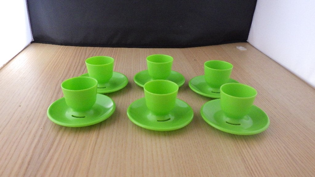 6 mooie groene eierdopjes van kunststof, Ophalen of Verzenden, Overige typen