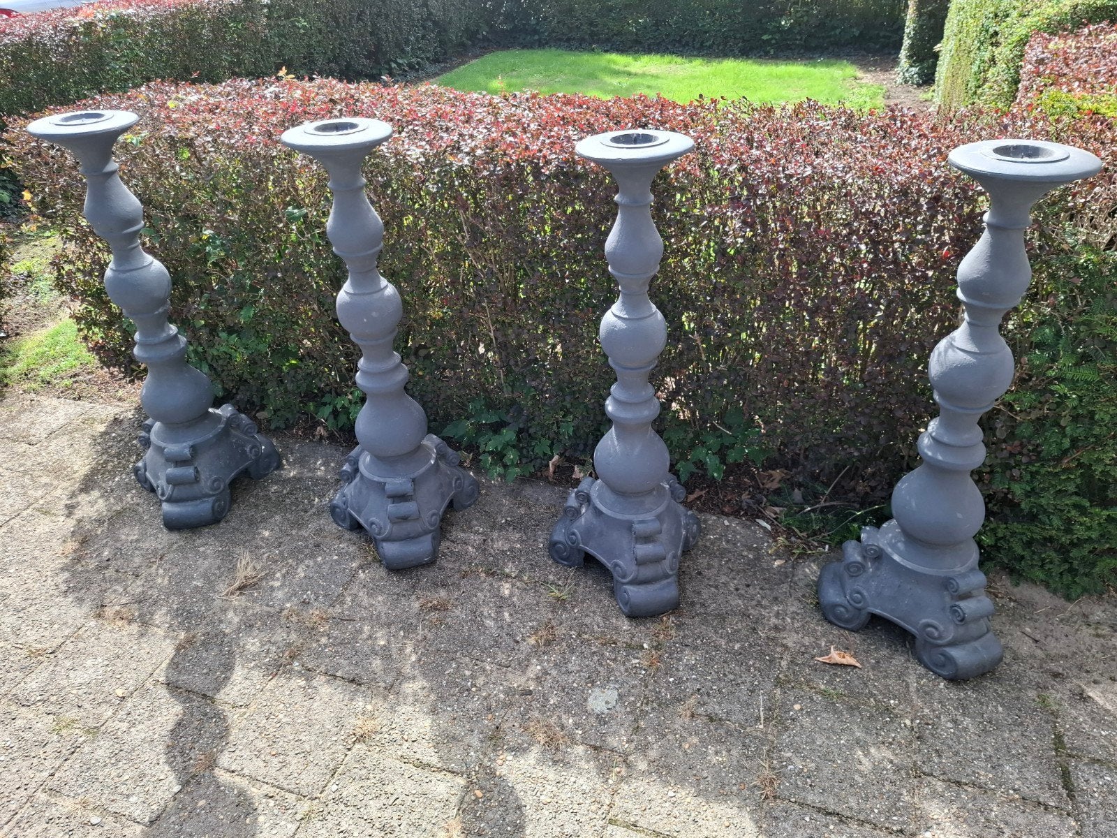 Set van 4 betonnen kandelaars - 120 cm hoog, Ophalen, Overige materialen, Grijs, Landelijk