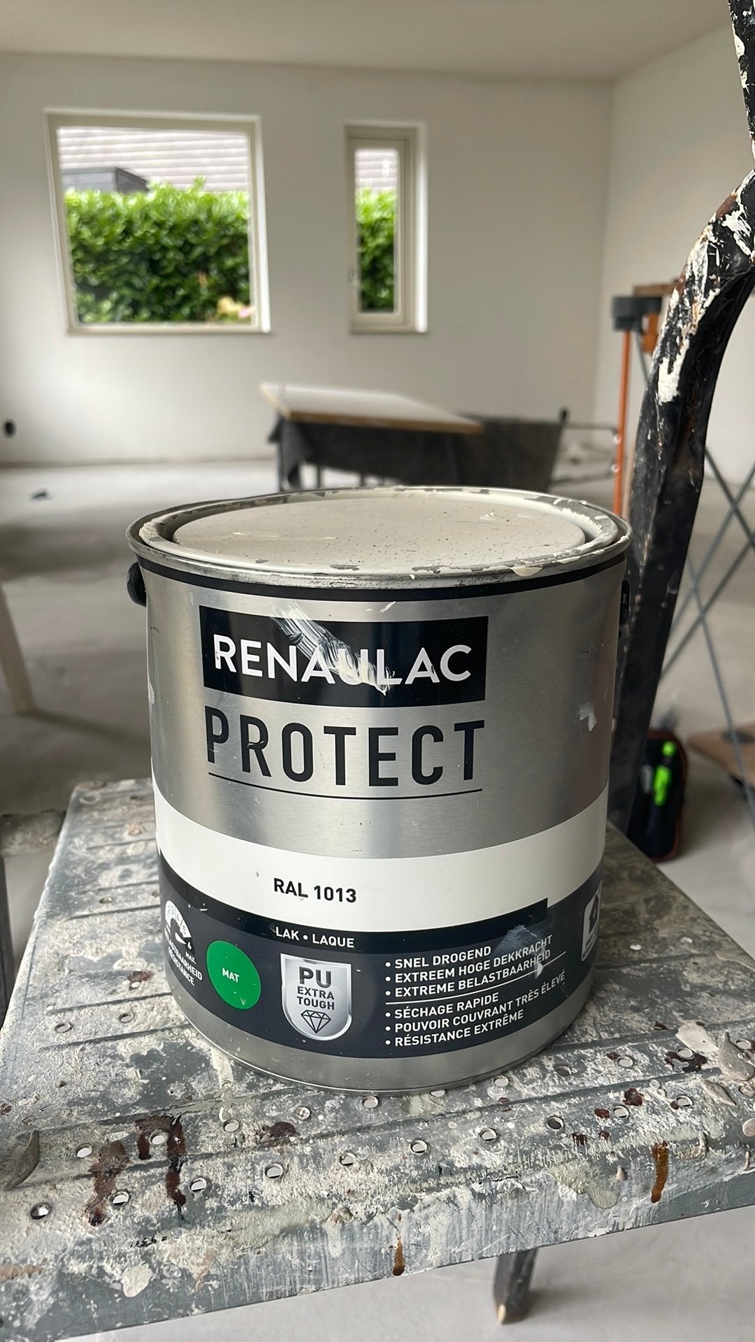 Renaulac Protect - Ral 1013 mat - lak voor kozijnen, Ophalen, Gebruikt, Wit, Lak