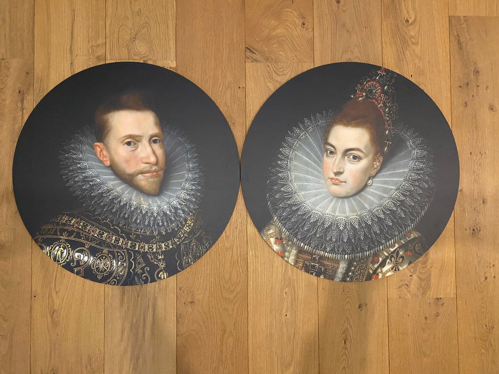 2 muur cirkels dibond, 60 cm diameter, Ophalen, Zo goed als nieuw