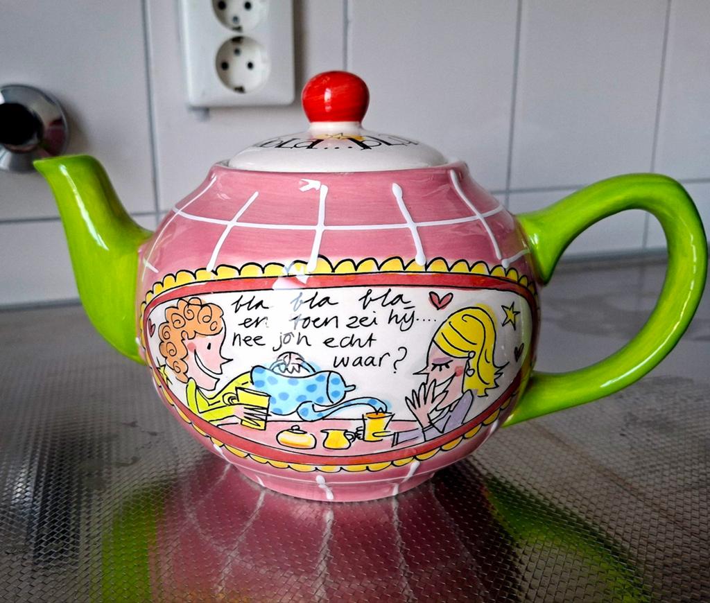 Blond Amsterdam Theepot, Gebruikt, Steen/keramiek, Meerkleurig, Ophalen