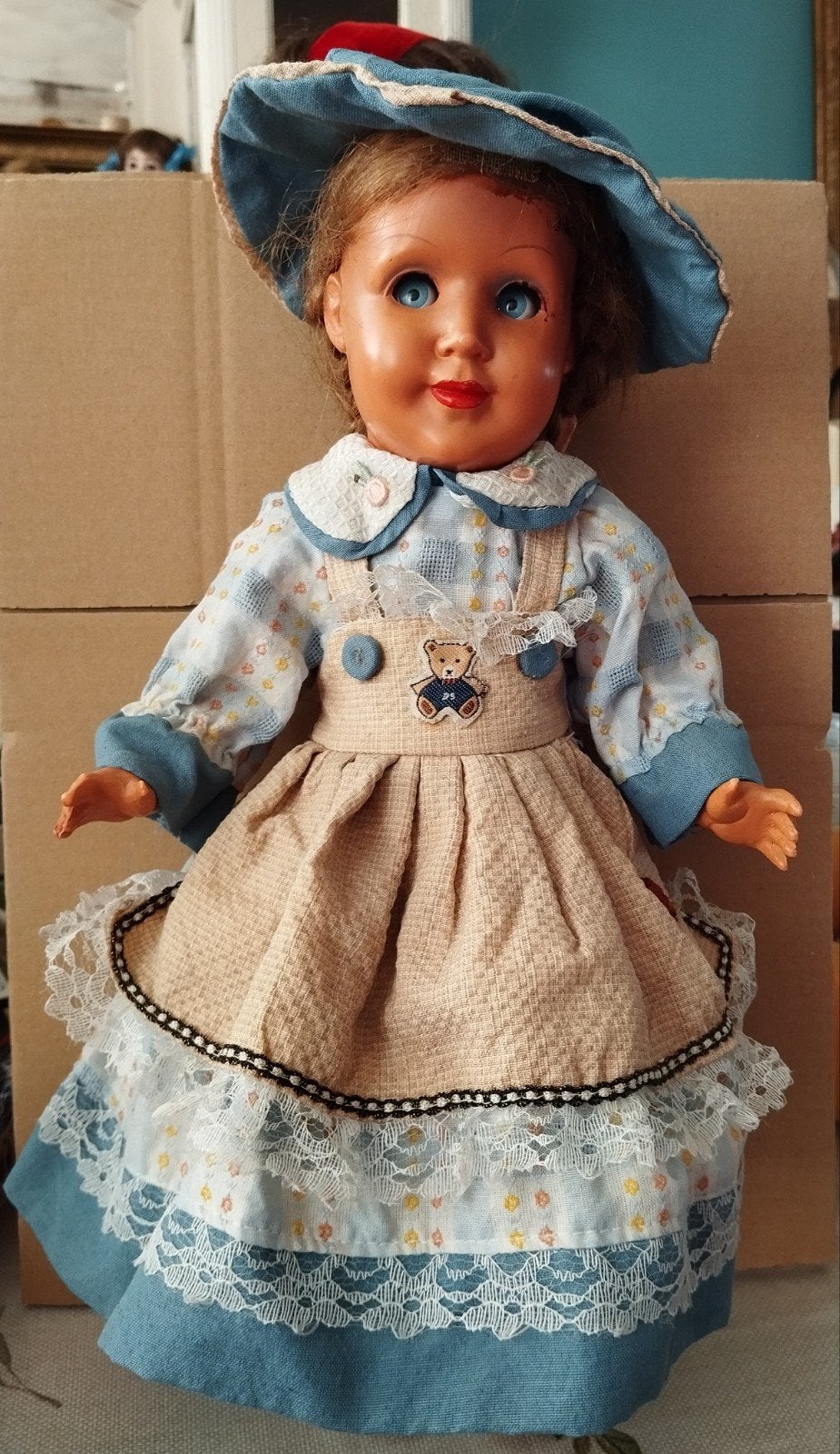 Vintage Schildkröt Diamant pop met originele kleding, Ophalen of Verzenden, Gebruikt, Pop