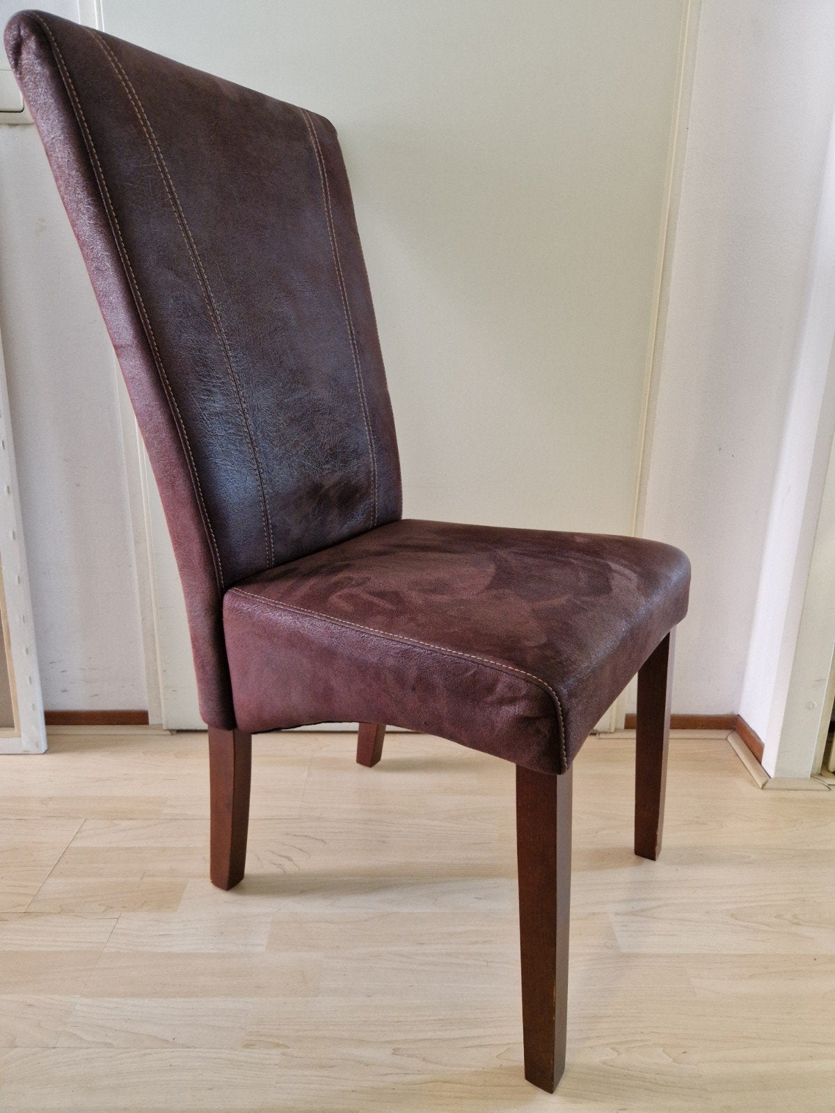 6 eetkamerstoelen kunstleer bruin, Huis en Inrichting, Stoelen, Ophalen, Gebruikt, Bruin, Vijf, Zes of meer stoelen