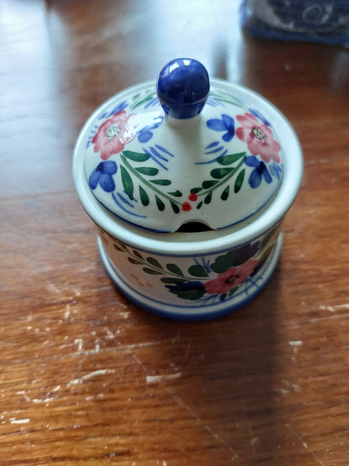 Tachi Suikerpotje met Bloemenpatroon - Handgeschilderd, Ophalen of Verzenden