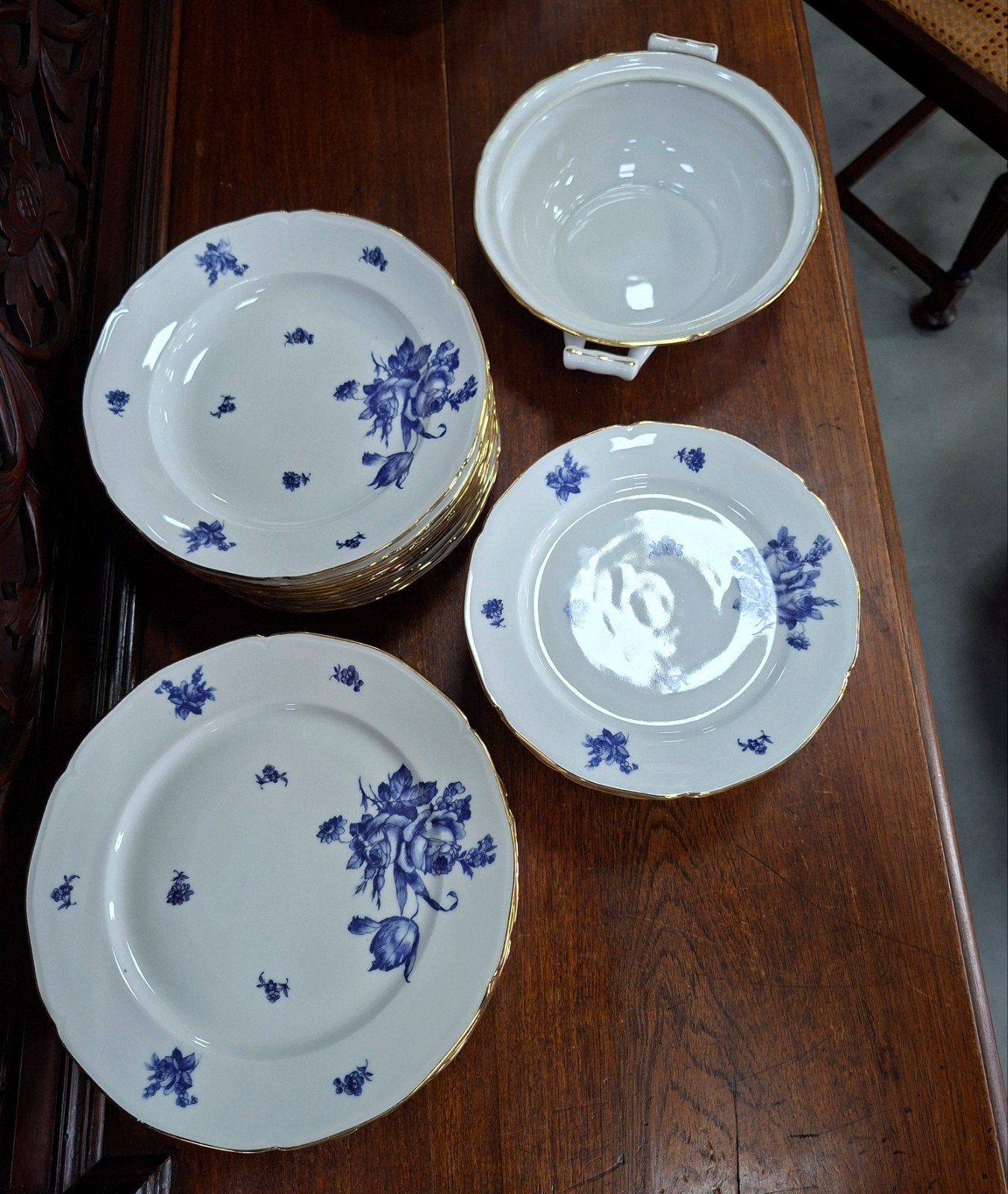 31Borden | UML Limoges | blauw/wit | Frans porselein |antiek, Ophalen