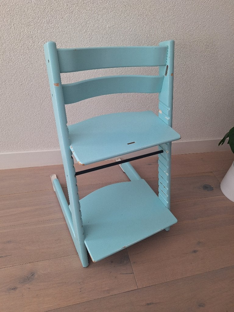 Stokke Tripp Trapp meegroeistoel - Lichtblauw, Ophalen, Gebruikt, Meegroeistoel, Aanschuifbaar