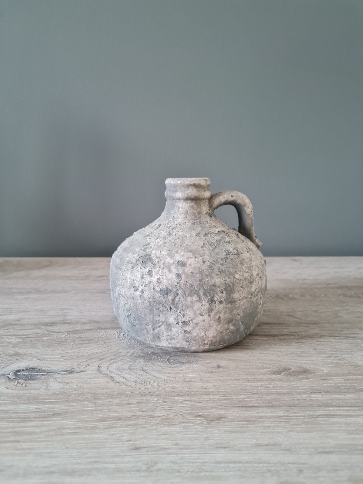Decoratie kruikje, Ophalen of Verzenden, Grijs, Steen/keramiek, 12 cm