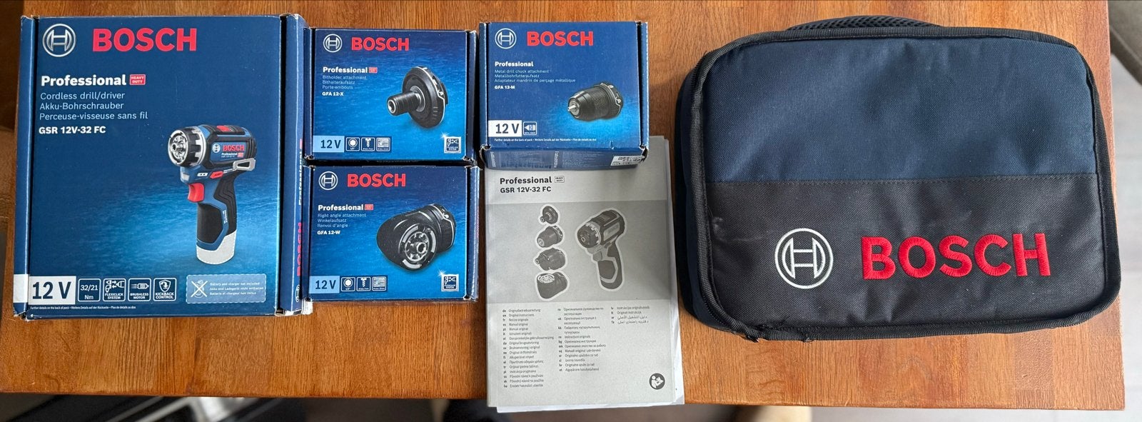 Bosch Professional GSR 12V-32 FC Accuboormachine Set, Variabele snelheid, Nieuw, Ophalen of Verzenden, Boor- en Schroefmachine