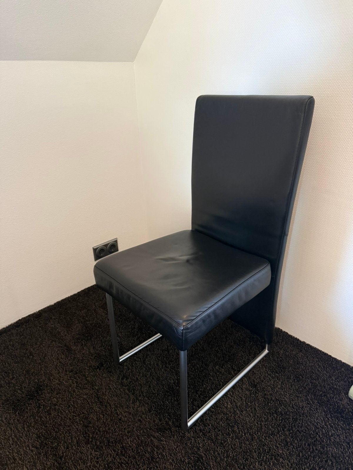 Rolf benz 4 stoelen te koop, Ophalen, Bruin, Leer, Zo goed als nieuw