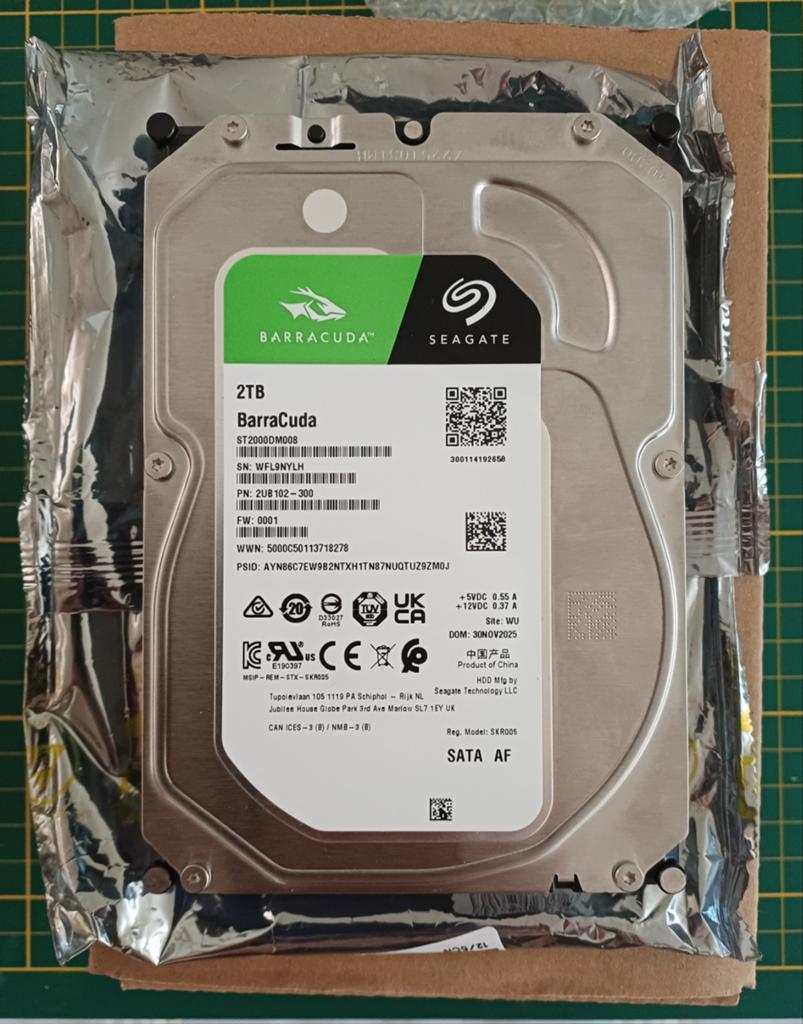 HDD Seageate barracuda 2TB Nieuw, Intern, Ophalen of Verzenden, Zo goed als nieuw, Desktop