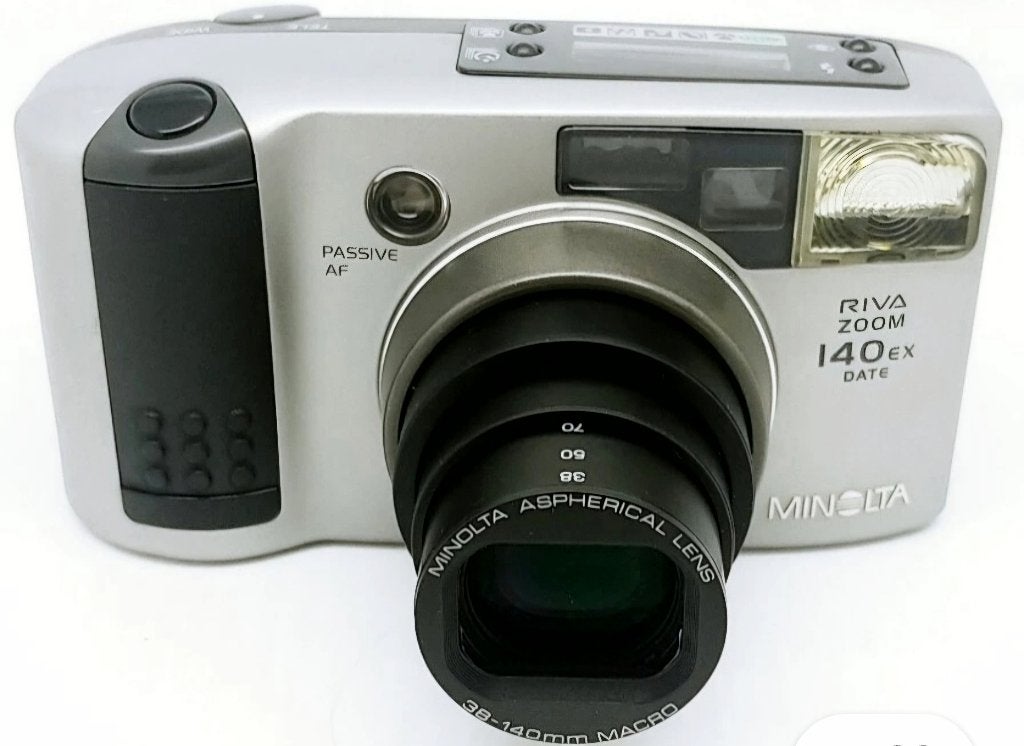 ZELDZAME VONDST Minolta RIVA Zoom 140ex 35mm Panorama Camera, Audio, Tv en Foto, Fotocamera's Analoog, Ophalen of Verzenden, Compact
