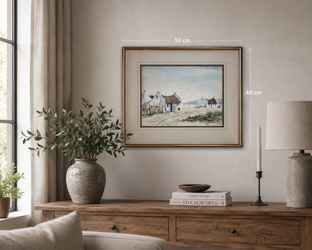 Originele aquarel Zuid-Afrika – Arniston Cottages, Ophalen of Verzenden