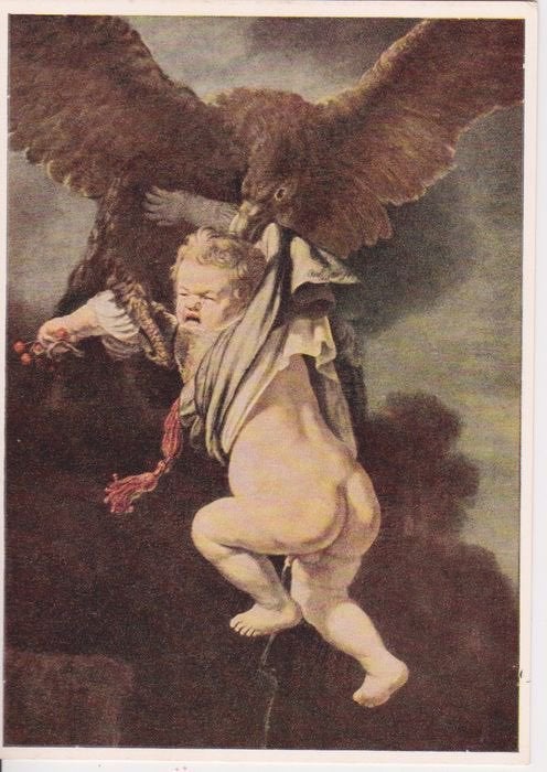 Rembrandt 1639 Hermes -Kunst , Dresden (33A), Verzamelen, Verzenden, Voor 1920, Overige thema's